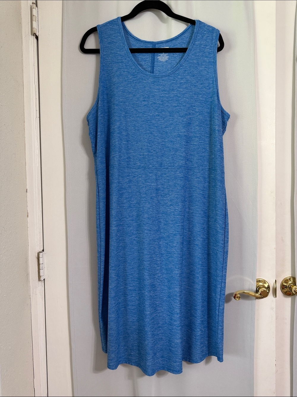 Duluth Trading Co Heathered Blue Sleeveless Midi Dress